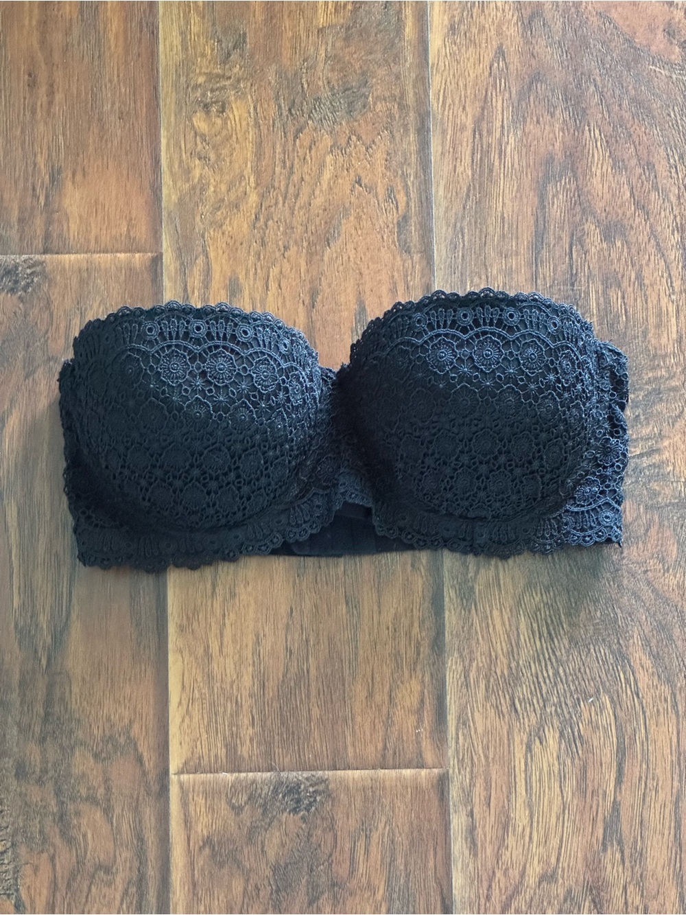 Frederick's of Hollywood Black Lace Strapless Bandeau